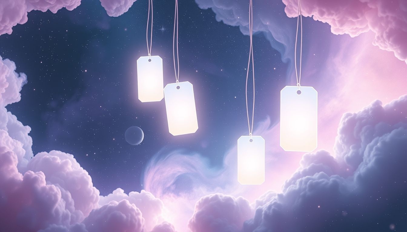 Dromen over een leeg etiket symboliseert onbekende identiteit of potentieel.