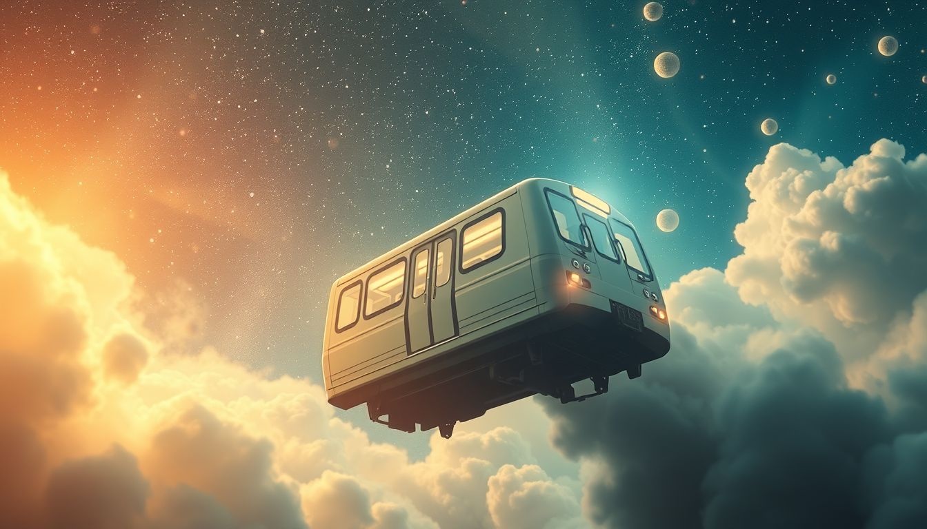 Dromen over een vliegende metro symboliseert onverwachte vrijheid en avontuur.