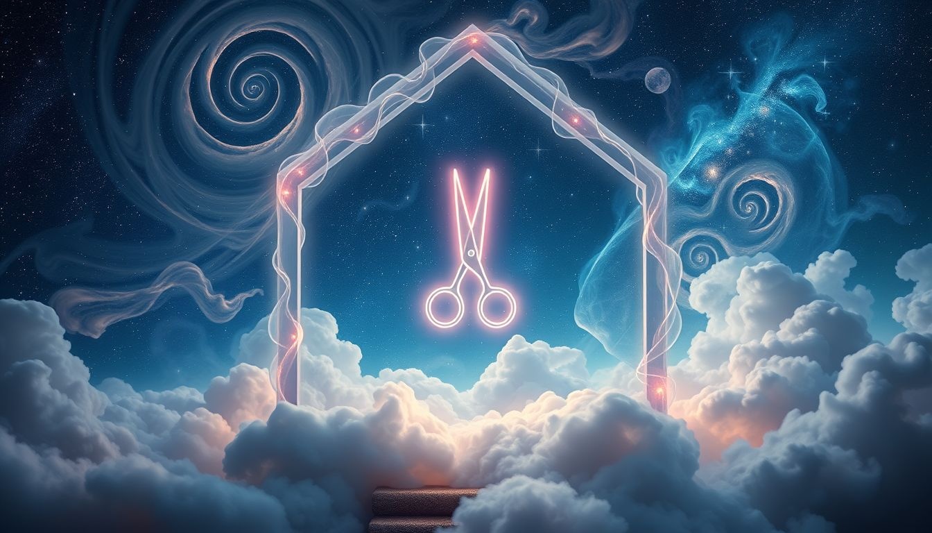 Dromen over een schaar in een droomhuis symboliseert veranderingen in veiligheid.