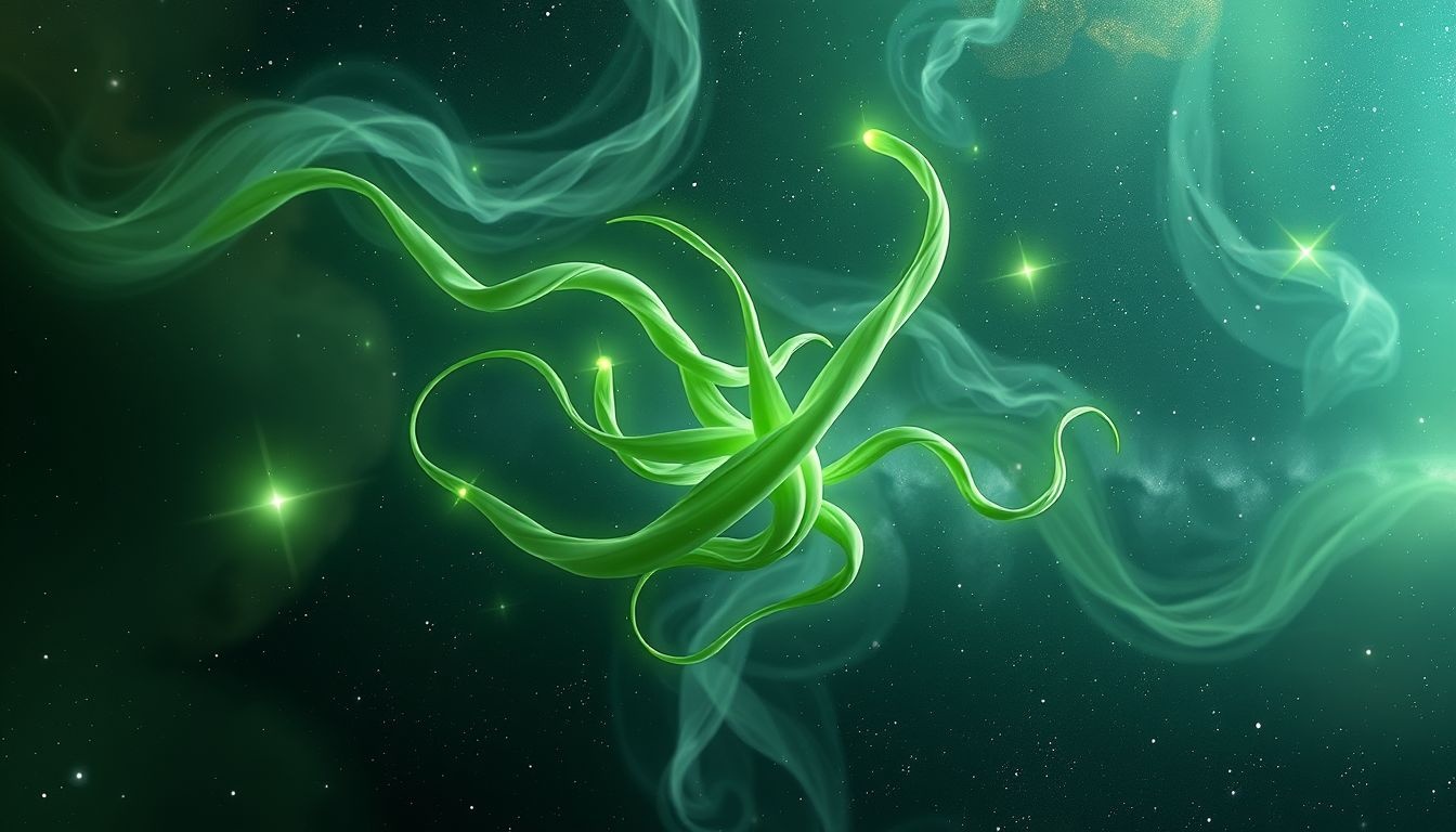 Groene veters symboliseren groei en balans in je droomleven.