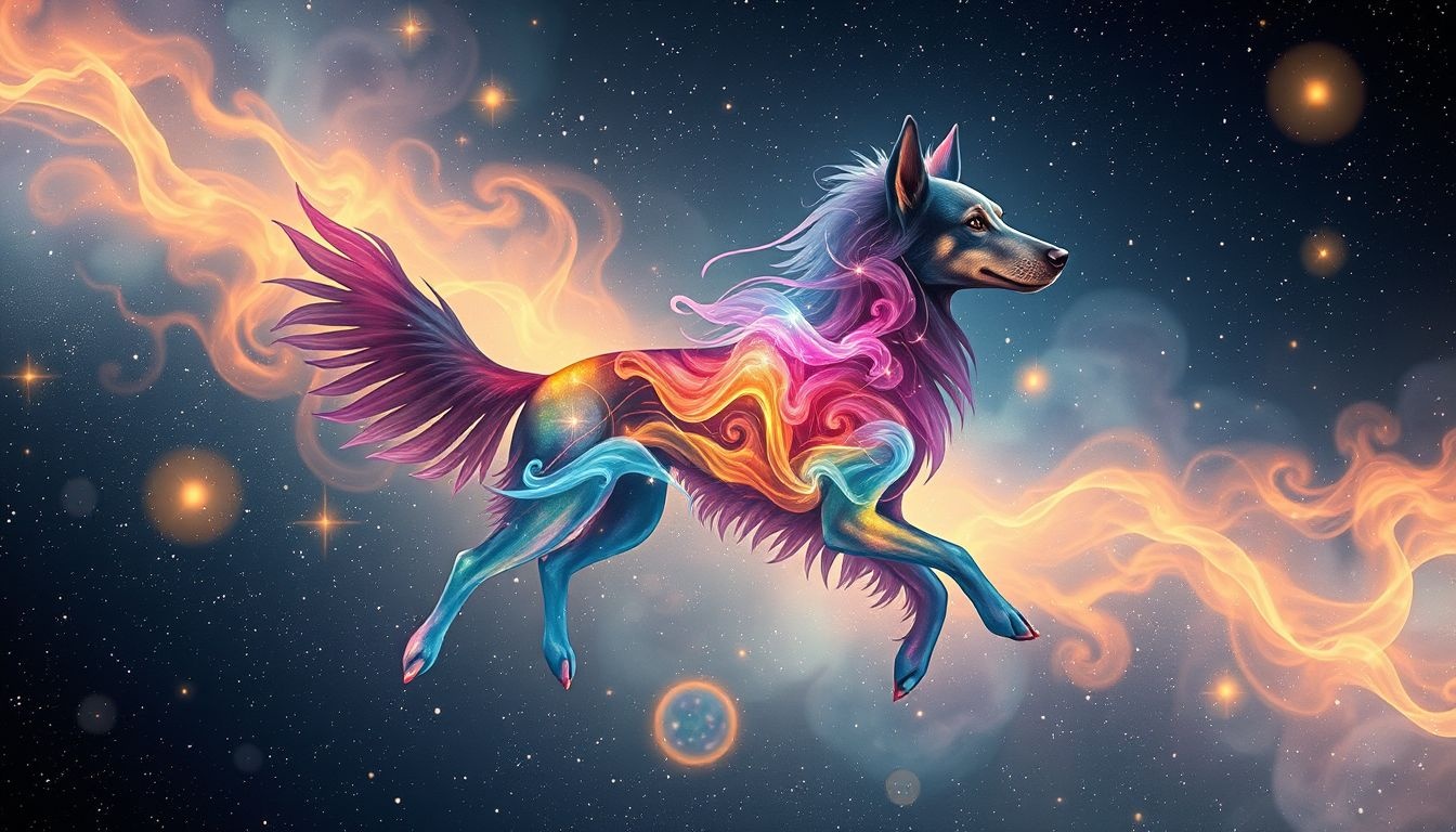 Een dackel met verschillende kleuren symboliseert veelzijdigheid en verrassingen.