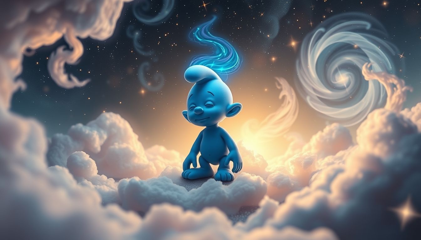 Een pratende smurf symboliseert onverwachte wijsheid uit het onderbewustzijn.
