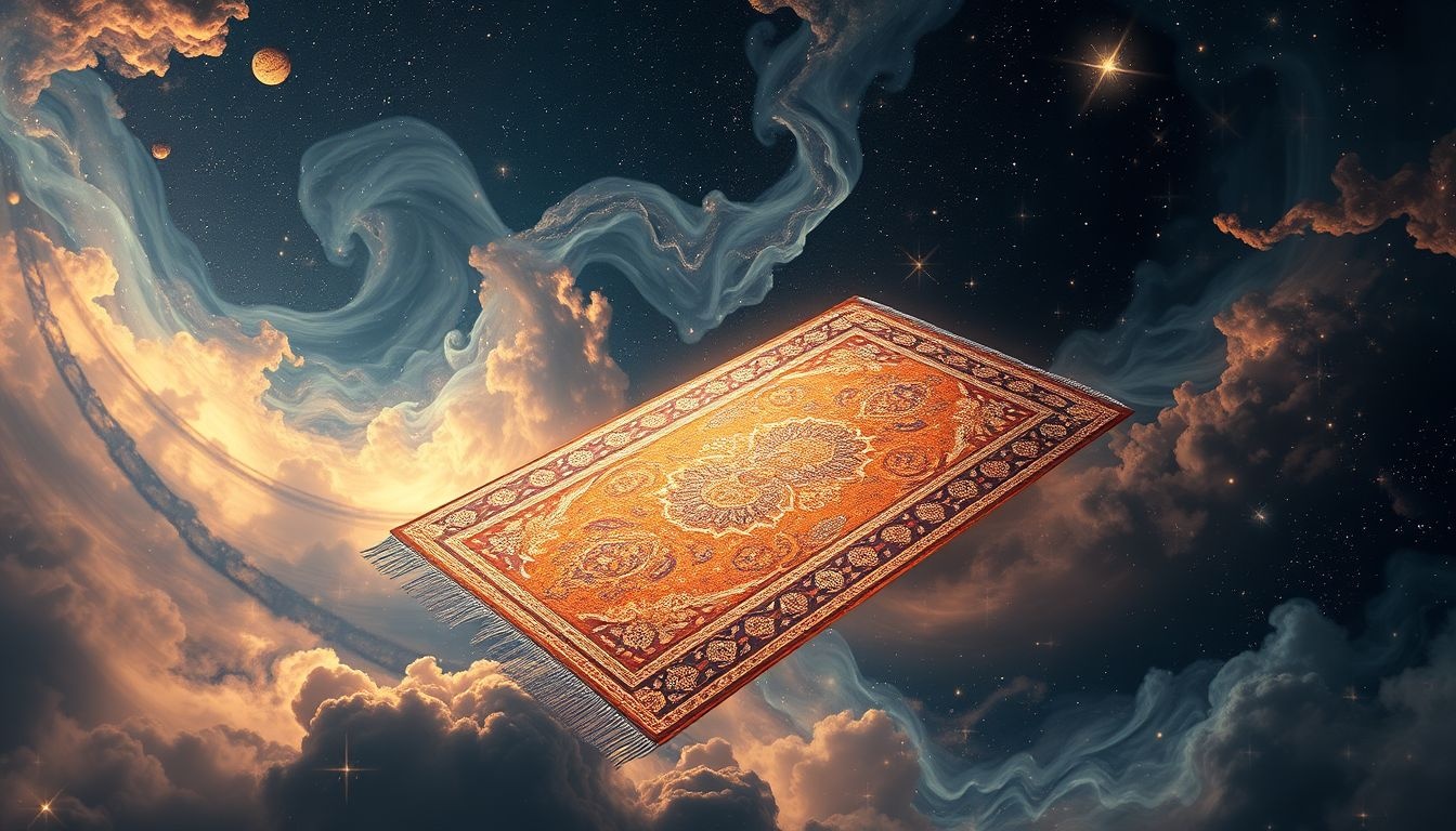 Een Perzisch tapijt met geometrische patronen symboliseert innerlijke harmonie.