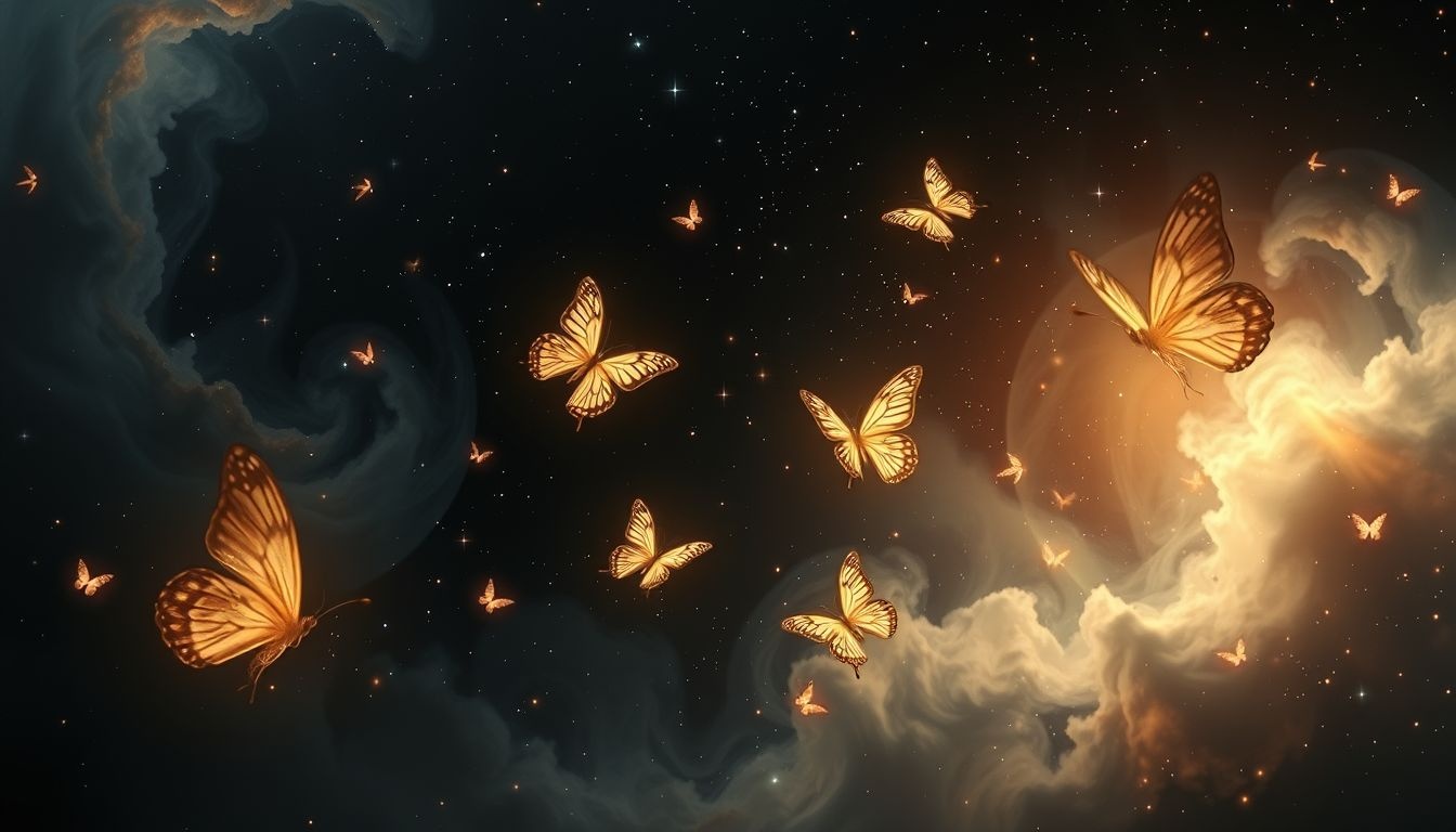 Dromen over vlinders in duisternis symboliseren innerlijke transformatie en hoop.