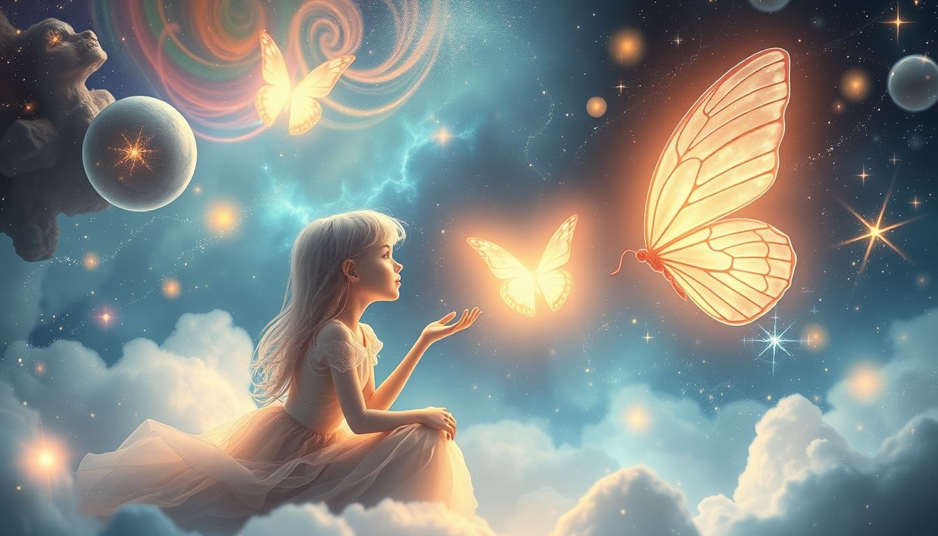 Droom 18 symboliseert communicatie en transformatie via een vlinder.