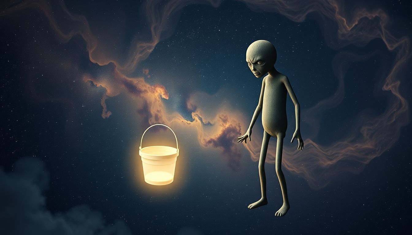 Een boze melker met lege emmer symboliseert gemiste kansen.