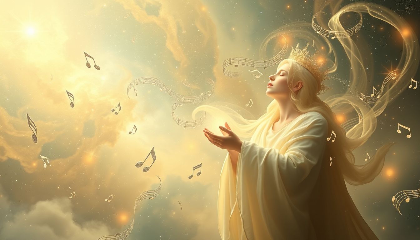 Een zingende sacristiaan symboliseert innerlijke vreugde en spirituele verbinding.