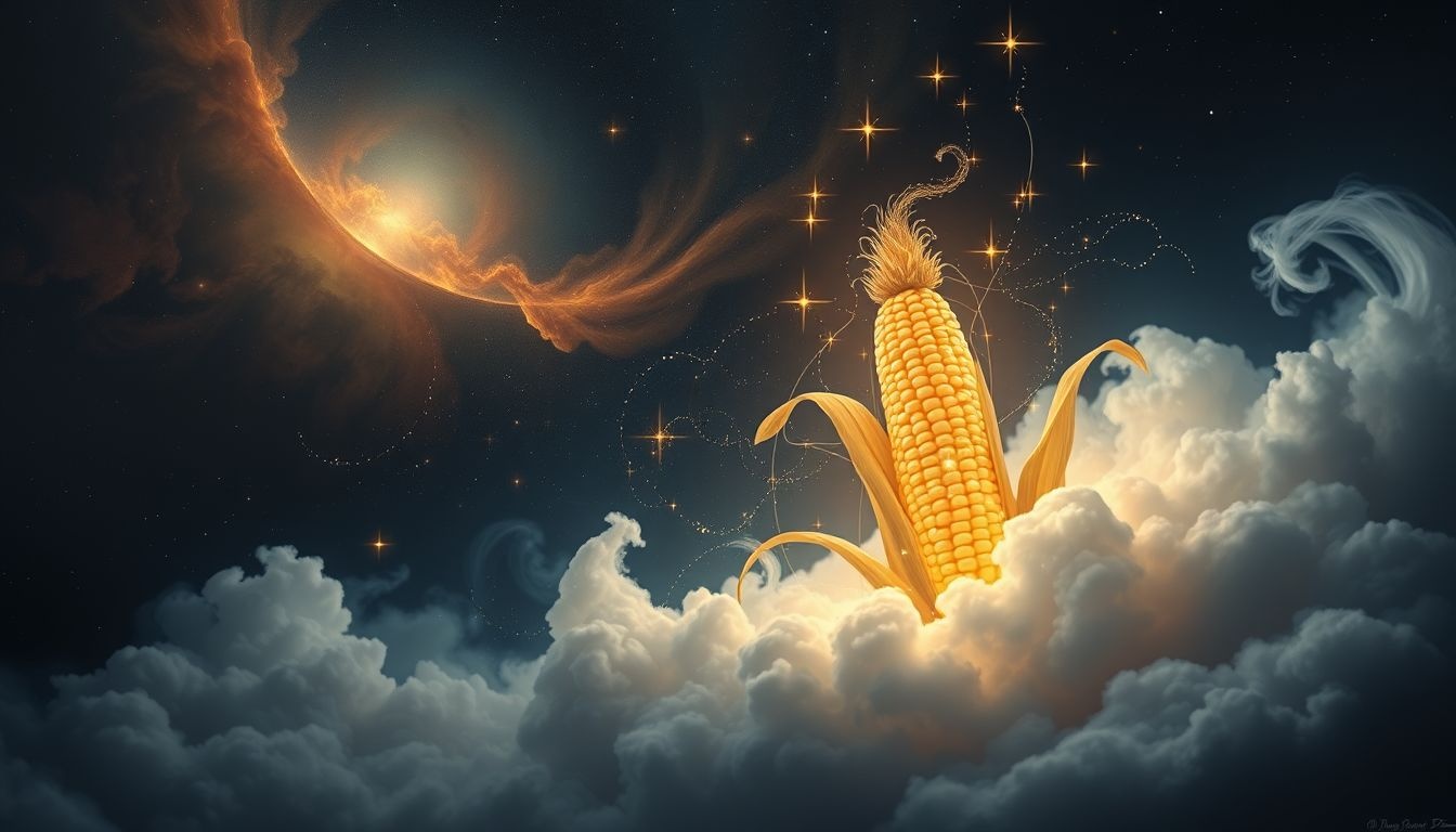 Spreken met een maiskolf symboliseert innerlijke wijsheid en groei.