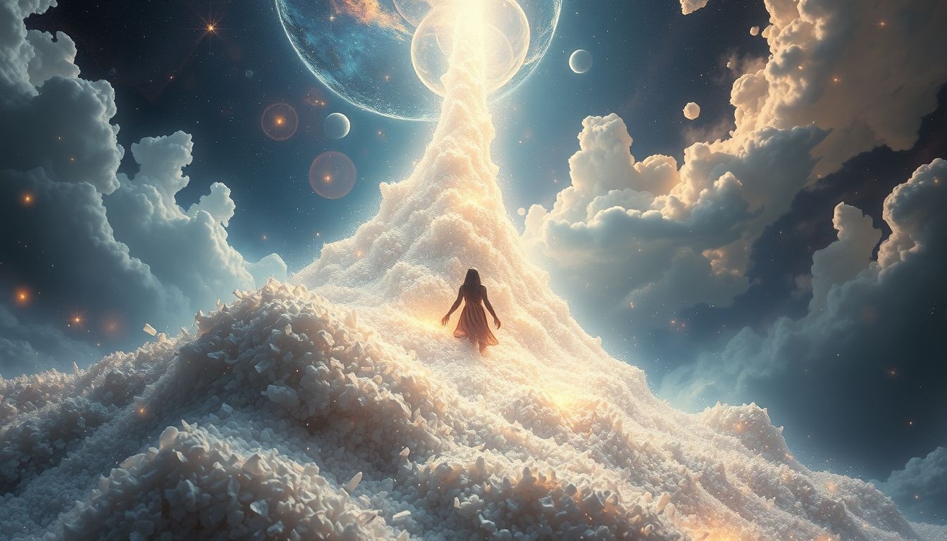 Dromen over kaf in bergen symboliseert overweldiging door kleine problemen.