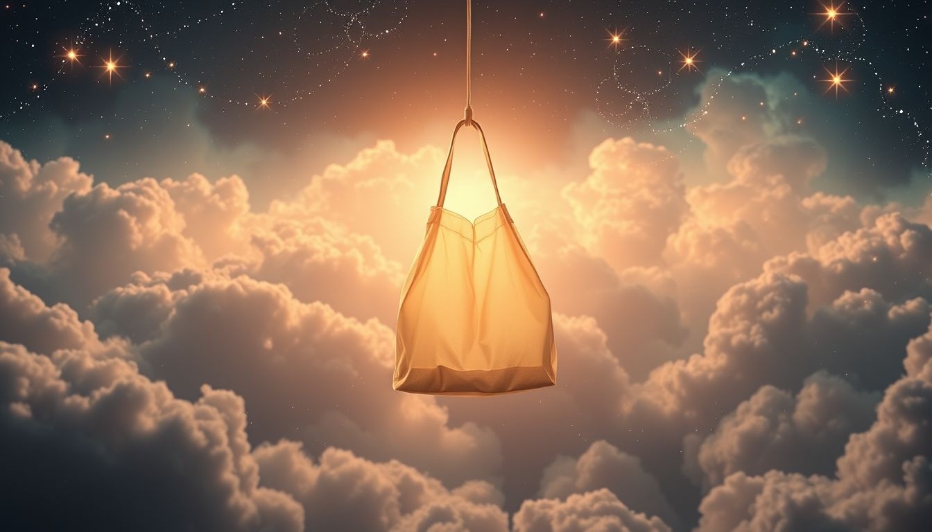 Een lege tas met afgebroken handvat symboliseert verloren controle.