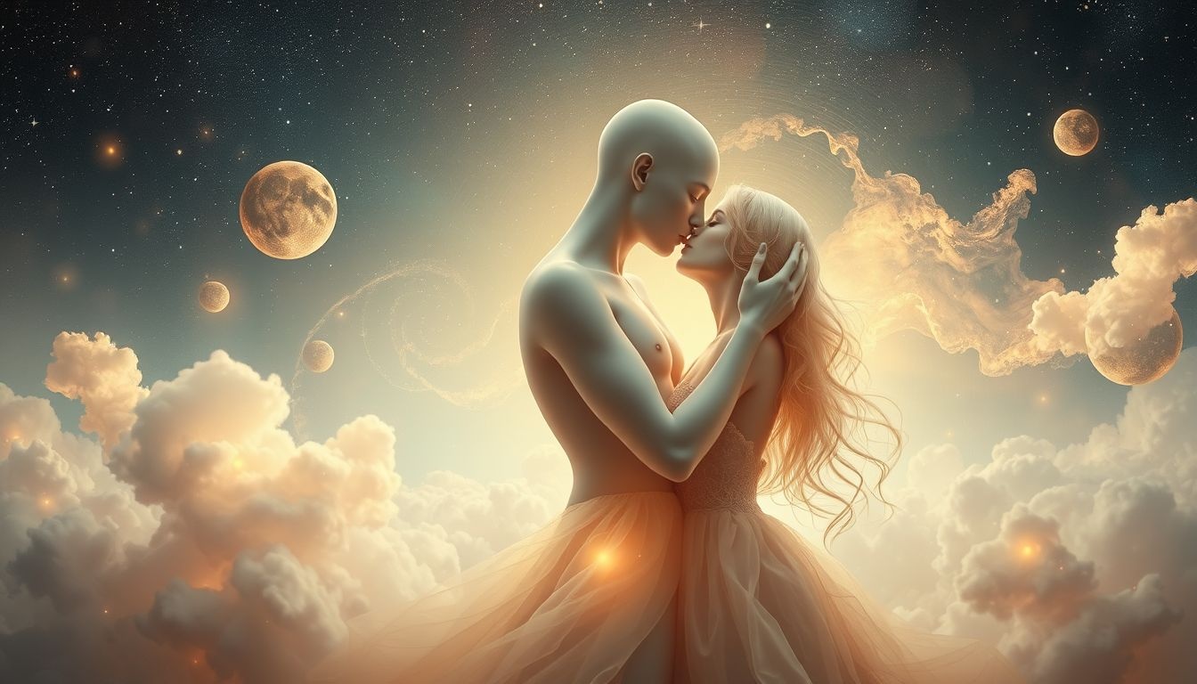 Een gezichtsloze persoon die je kust symboliseert onbekende verlangens.