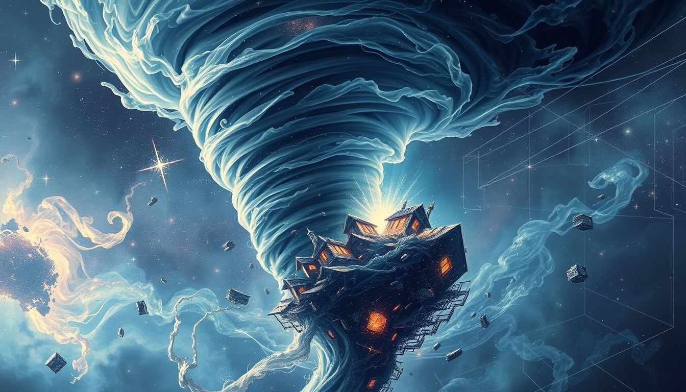 Een tornado in dromen symboliseert plotselinge chaos en emotionele ontwrichting.
