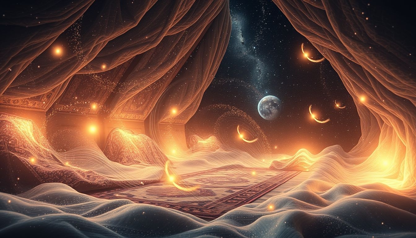 Een Perzisch tapijt vinden op zolder symboliseert verborgen rijkdom.