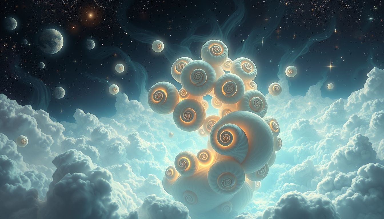 Veel slakkenhuizen samen symboliseren bescherming en innerlijke groei.