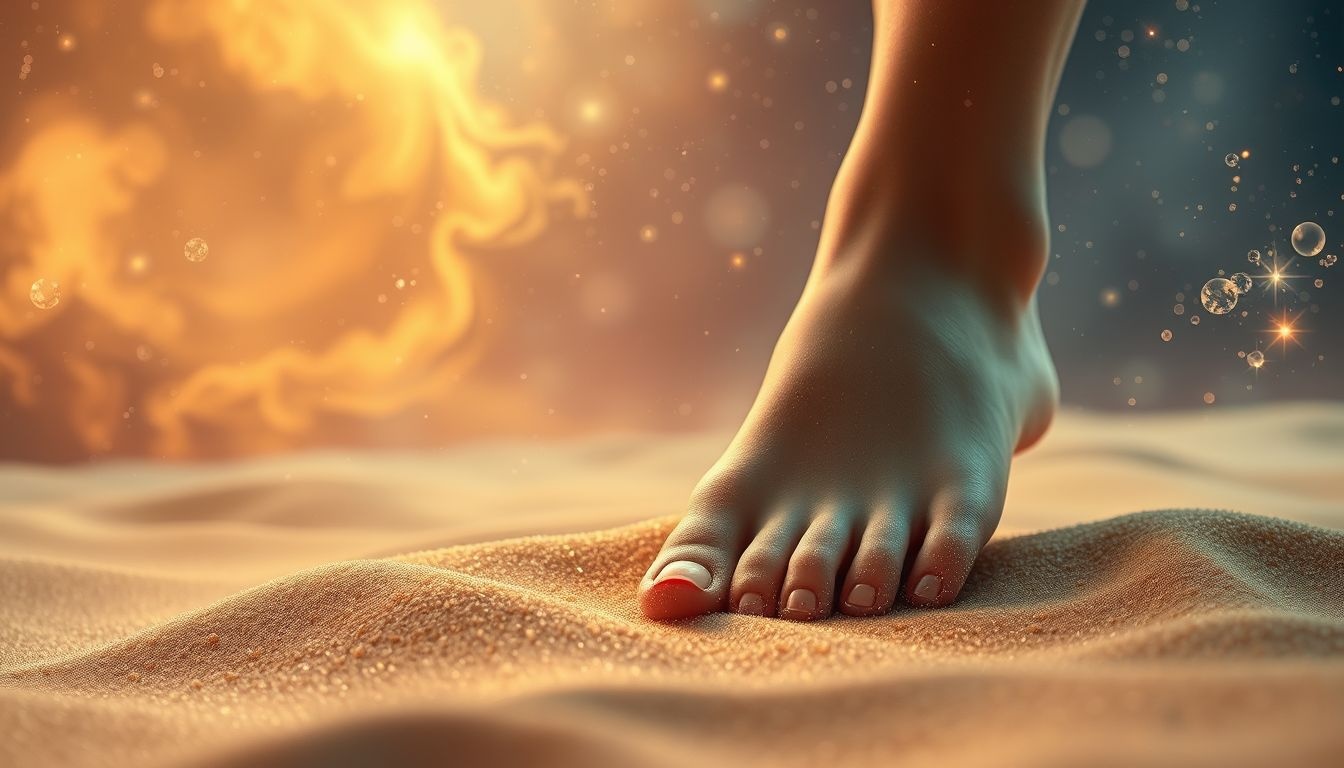 Dromen over warm zand symboliseert geborgenheid en innerlijke rust.