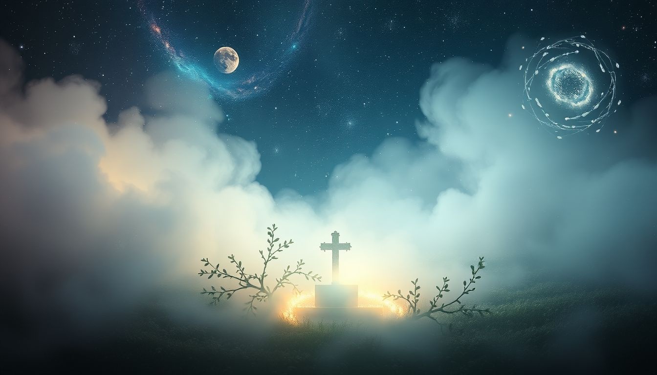 Droom van maretak op graf symboliseert troost en verbondenheid met overledenen.