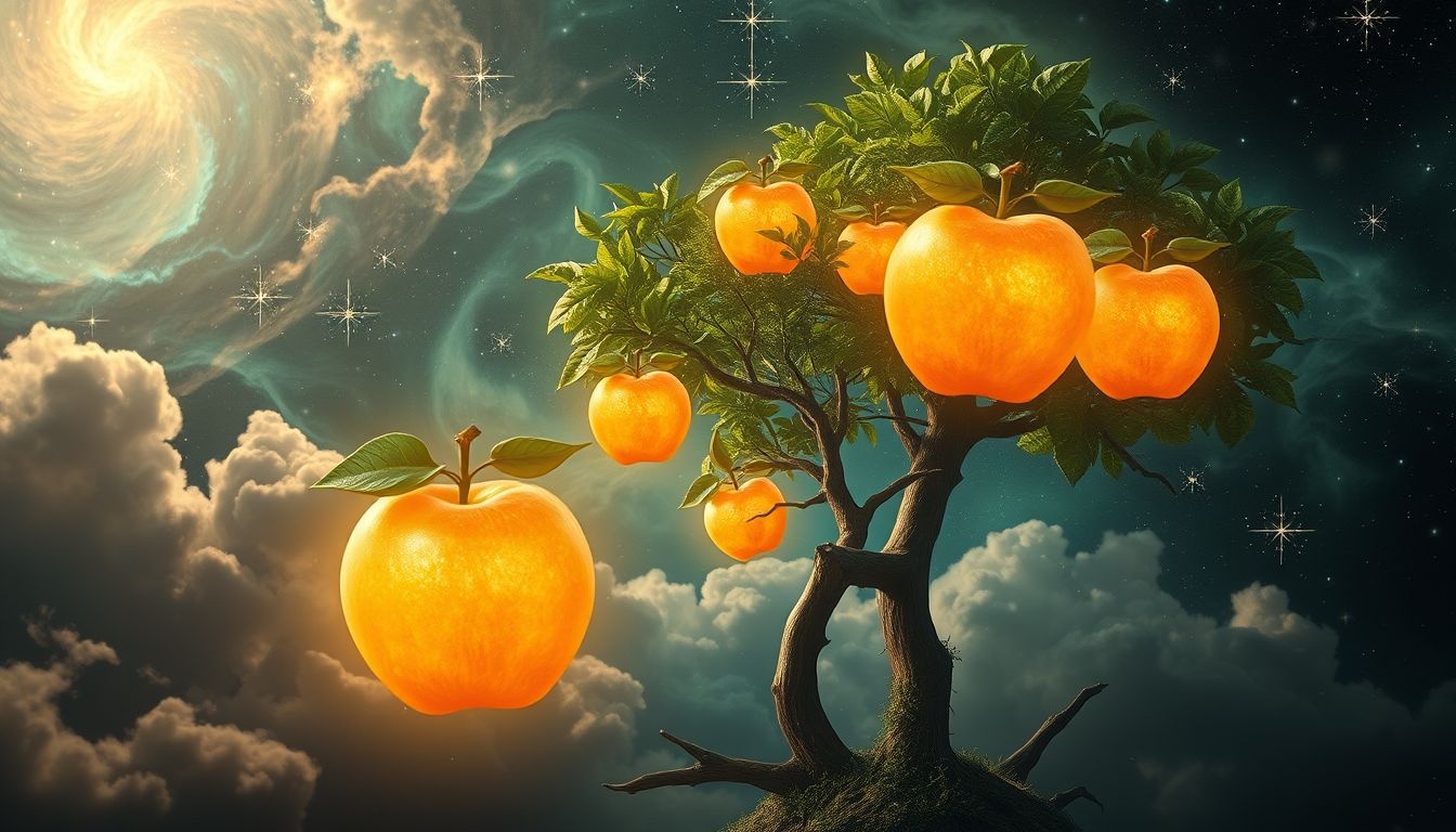 Een appelboom met grote appels symboliseert overvloed en succes.