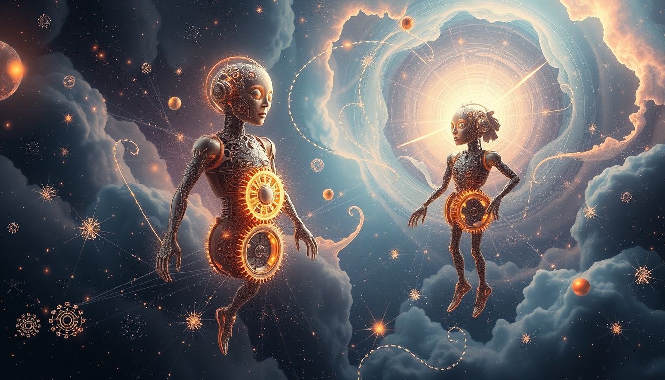 Automaten symboliseren efficiëntie en vervreemding in de moderne maatschappij.