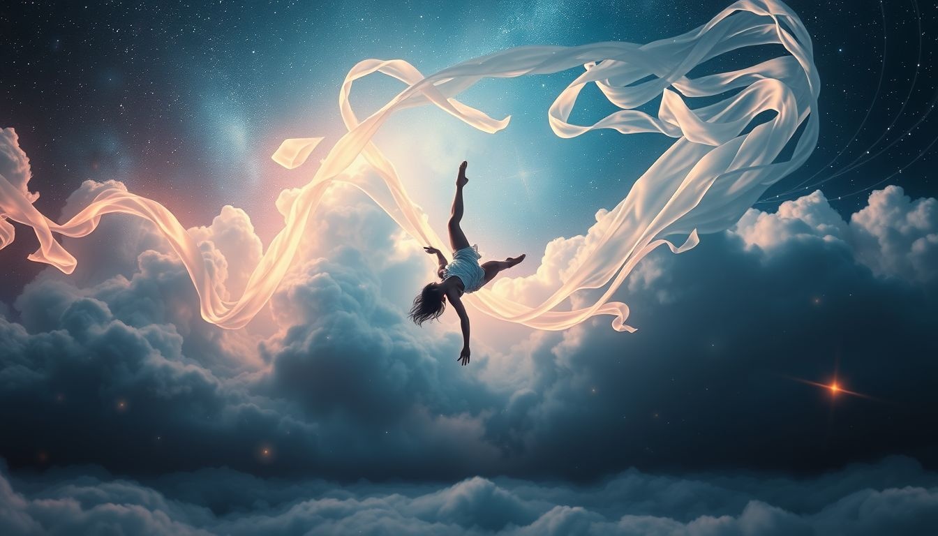 Een backflip radslag droom in slow motion onthult controleverlies.