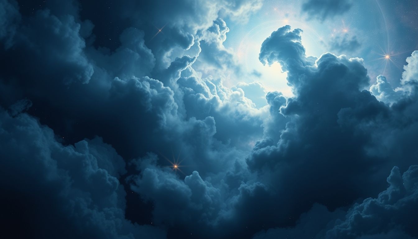 Donkere wolken symboliseren vaak onrust en naderende moeilijkheden.