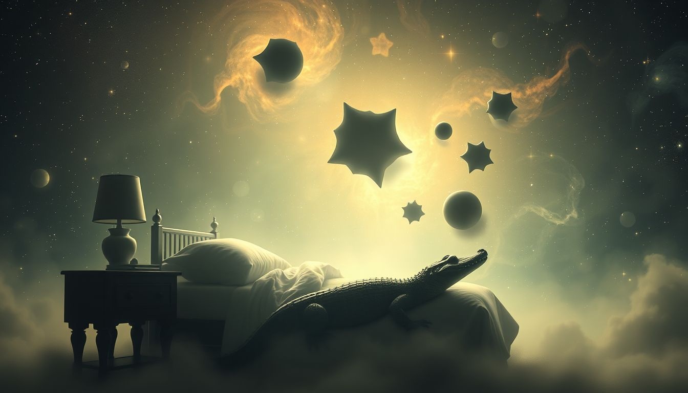 Een alligator in de slaapkamer duidt op verborgen seksuele spanningen.