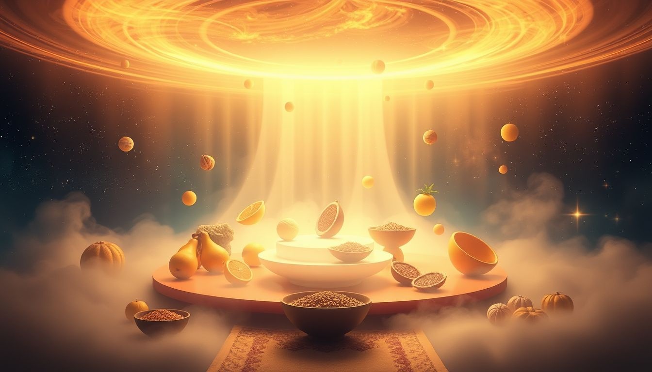 Dromen over voedselaltaar symboliseert overvloed en spirituele vervulling.