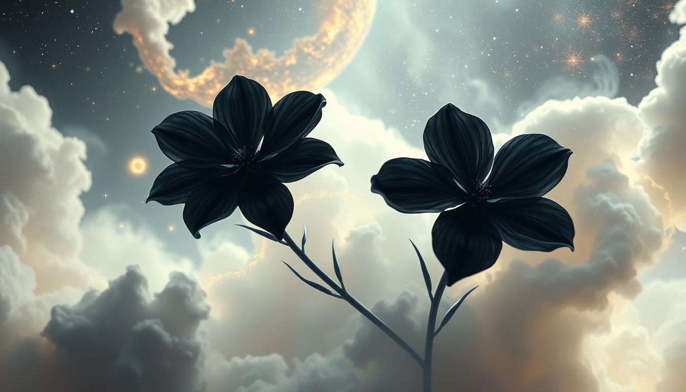 Zwarte bloemen in dromen symboliseren vaak rouw en innerlijke transformatie.