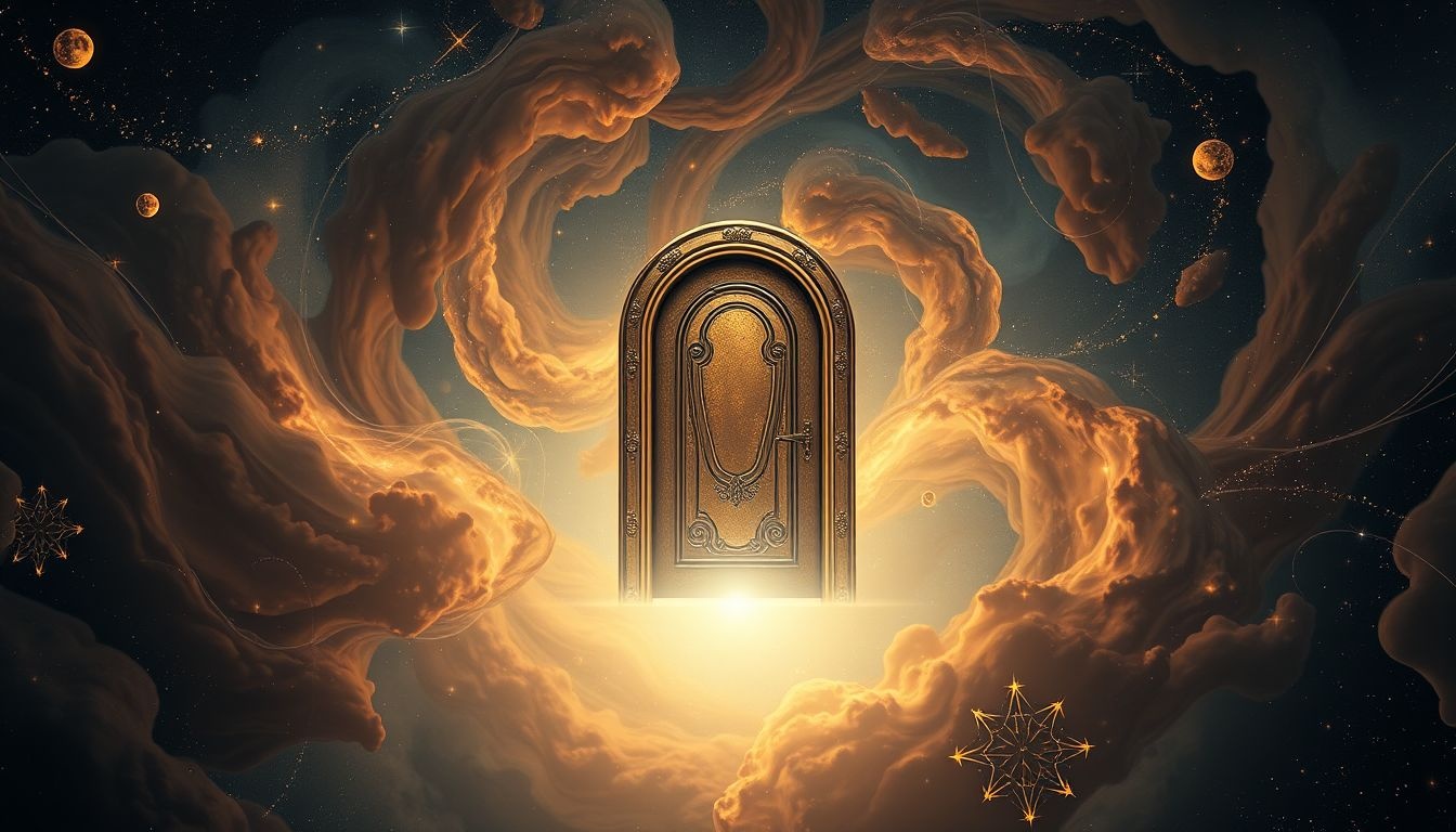 Dromen over een bronzen deur symboliseert nieuwe kansen en bescherming.