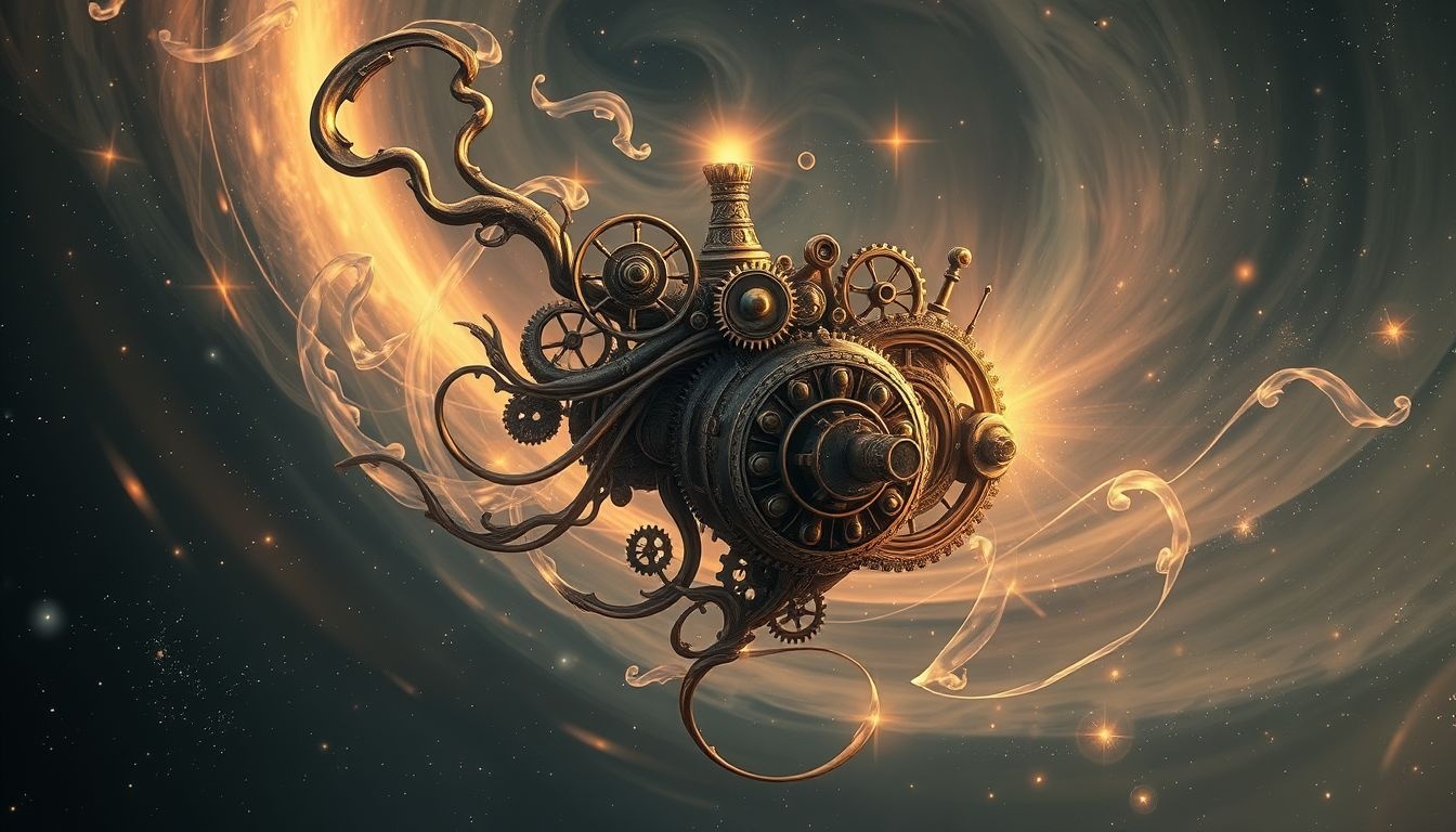 Dromen over een bronzen machine symboliseert kracht en duurzaamheid.