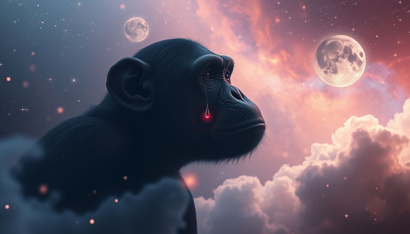 Dromen over huilende chimpansees symboliseren innerlijke kwetsbaarheid en verdriet.