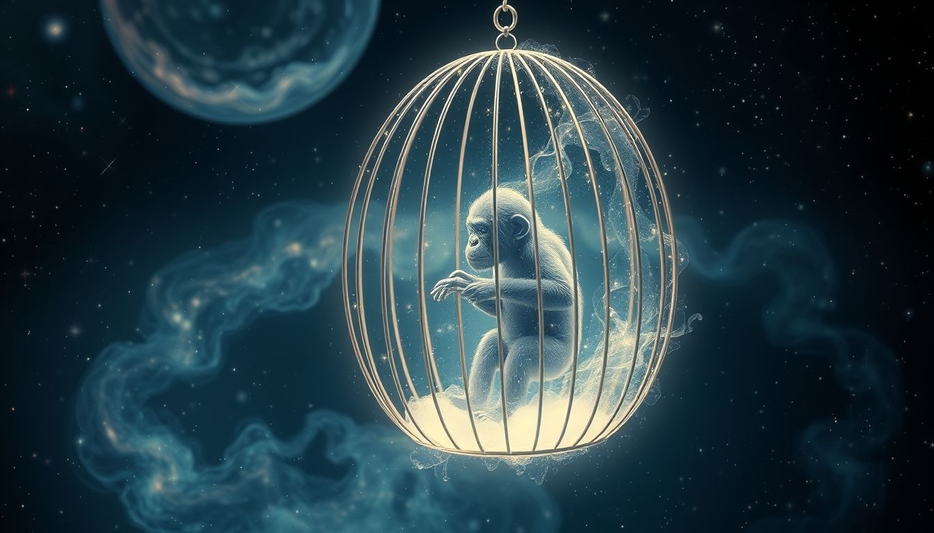 Dromen over chimpansees in kooien symboliseren innerlijke beperkingen en conflicten.
