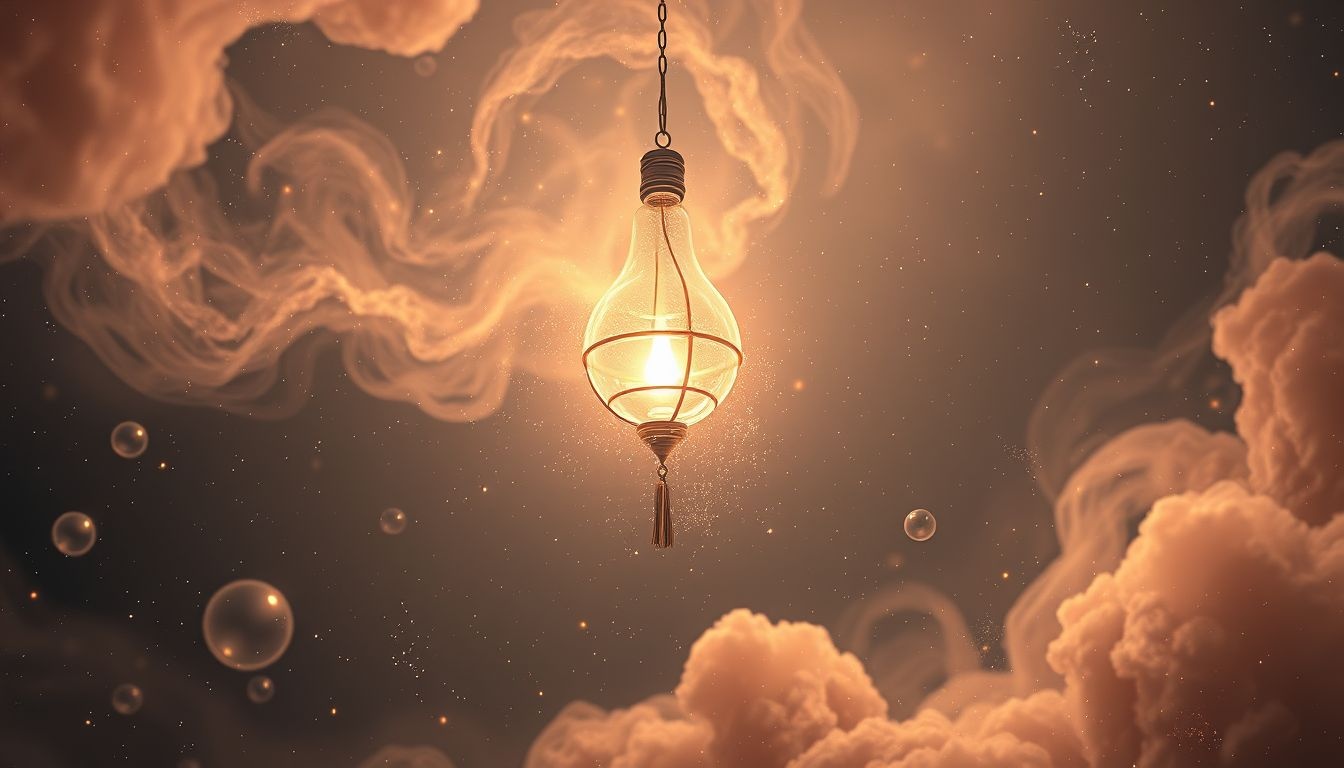 Dromen over een flakkerende gaslamp symboliseert onzekerheid en innerlijk conflict.