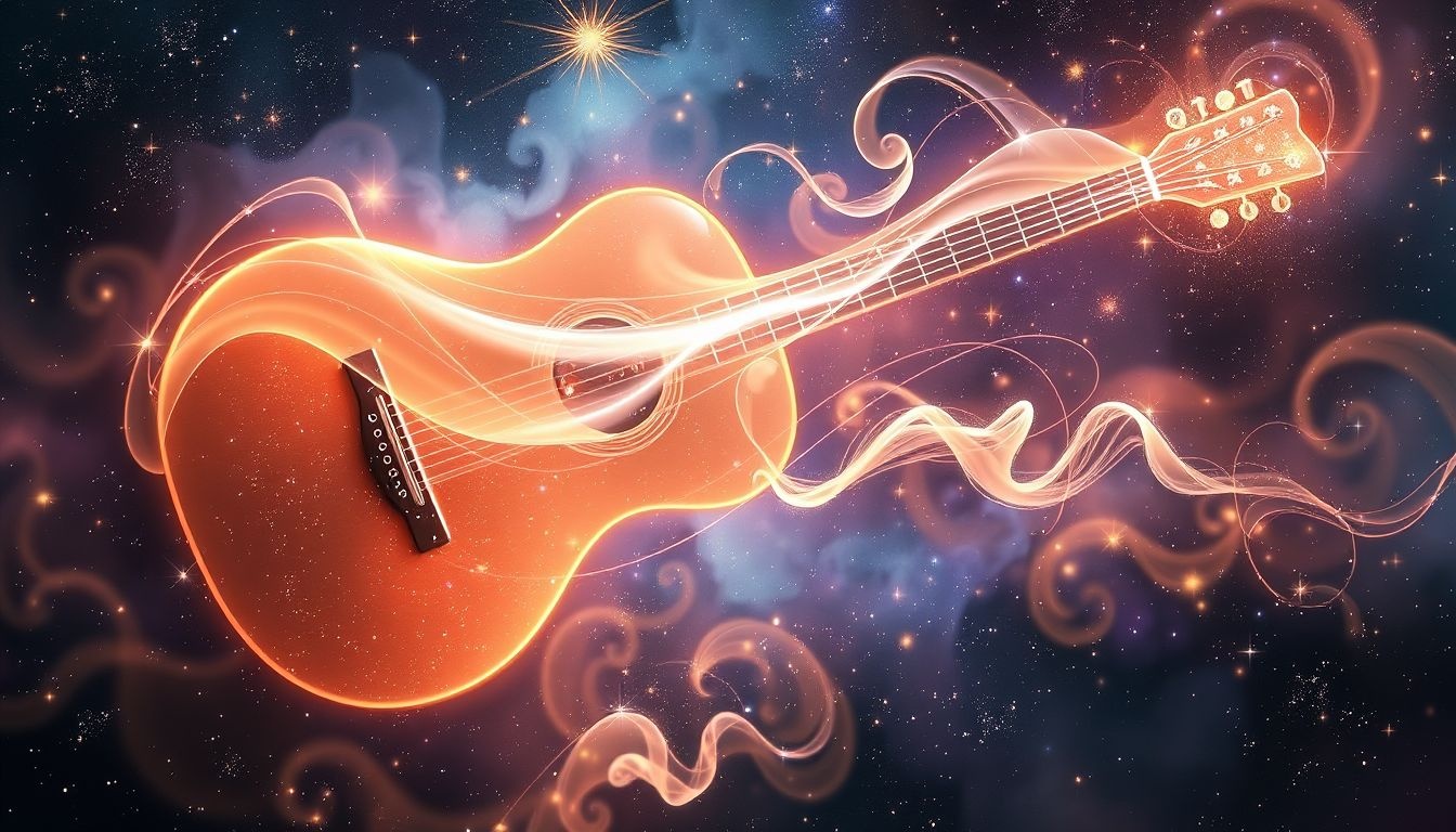 Dromen over een gitaar symboliseren passie, creativiteit en emotionele verbinding.