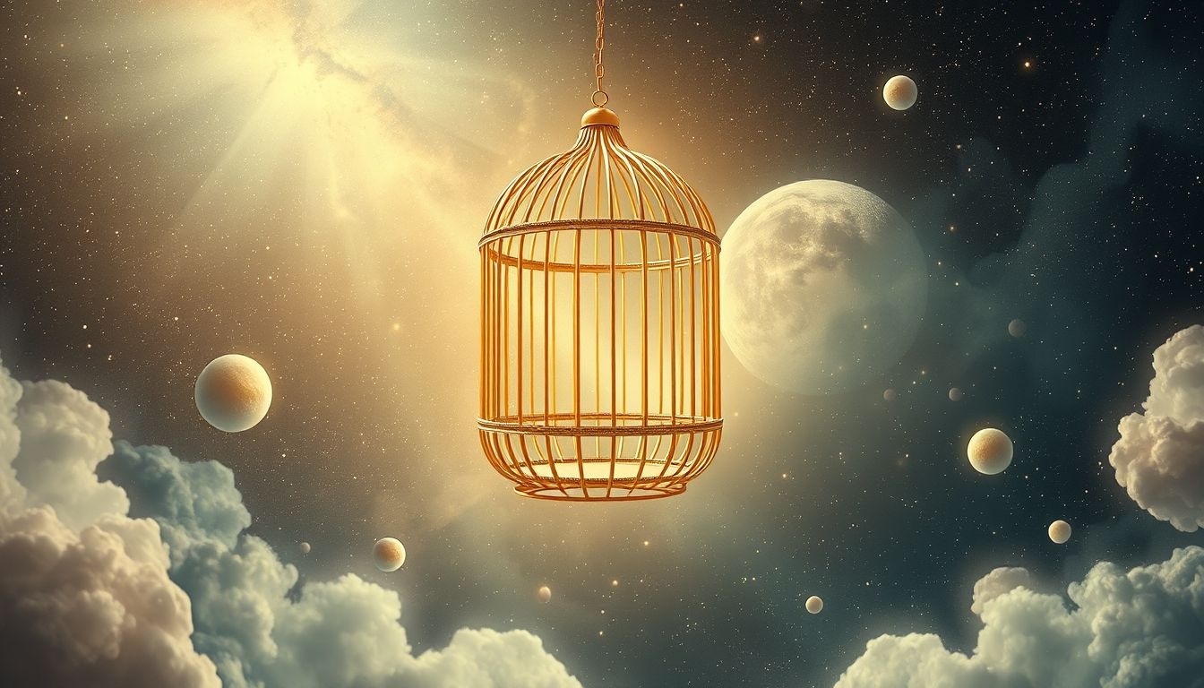 Dromen over een gouden kooi symboliseren verlangen naar luxe en beperking.