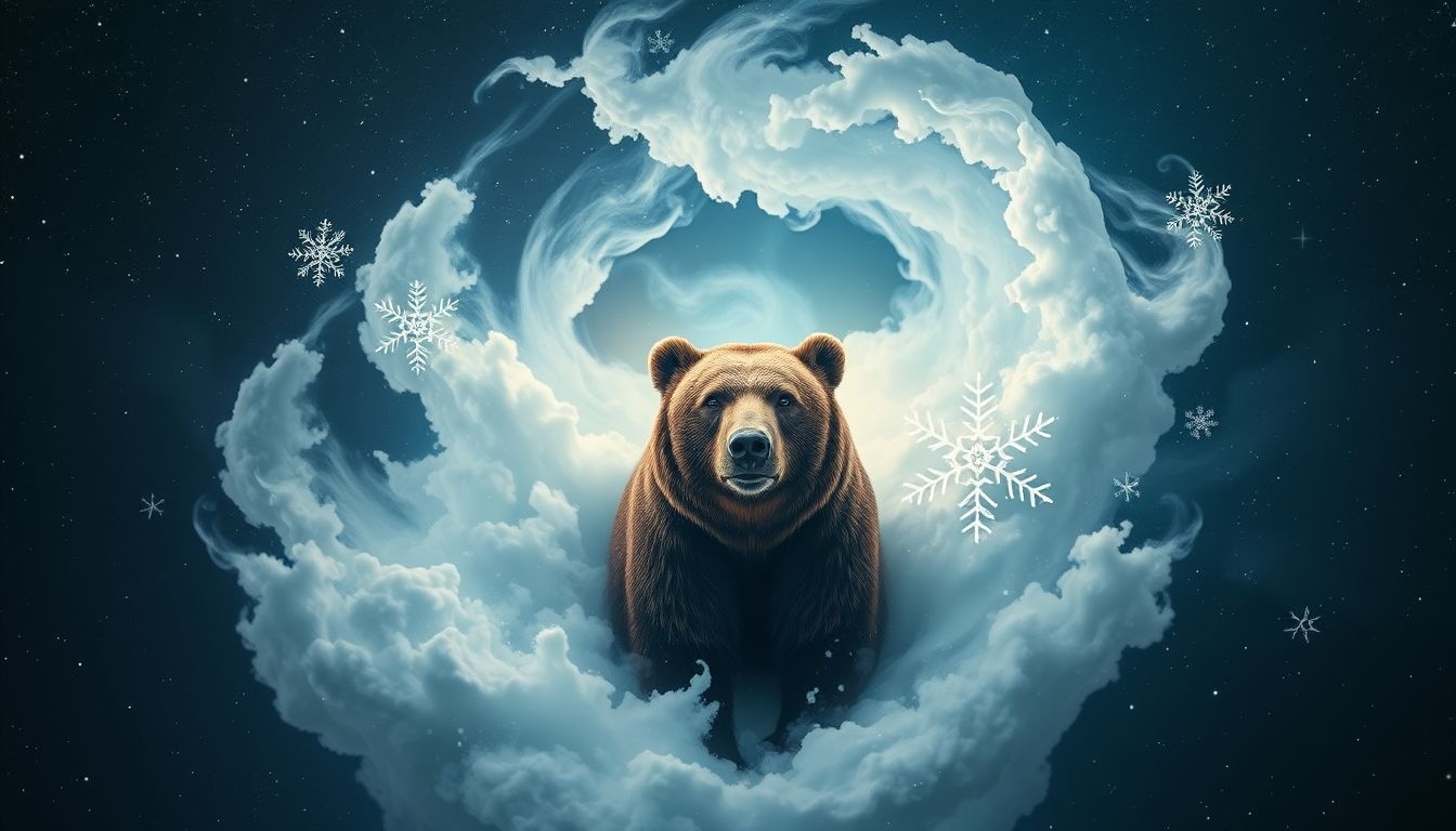 Dromen over grizzlyberen in sneeuw symboliseren kracht en innerlijke rust.