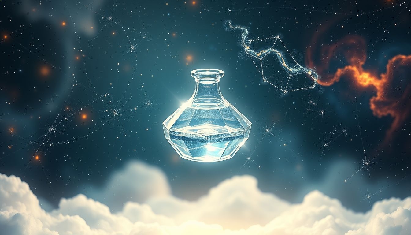 Dromen over kristallen inktstandaard symboliseert helderheid en inspiratie.