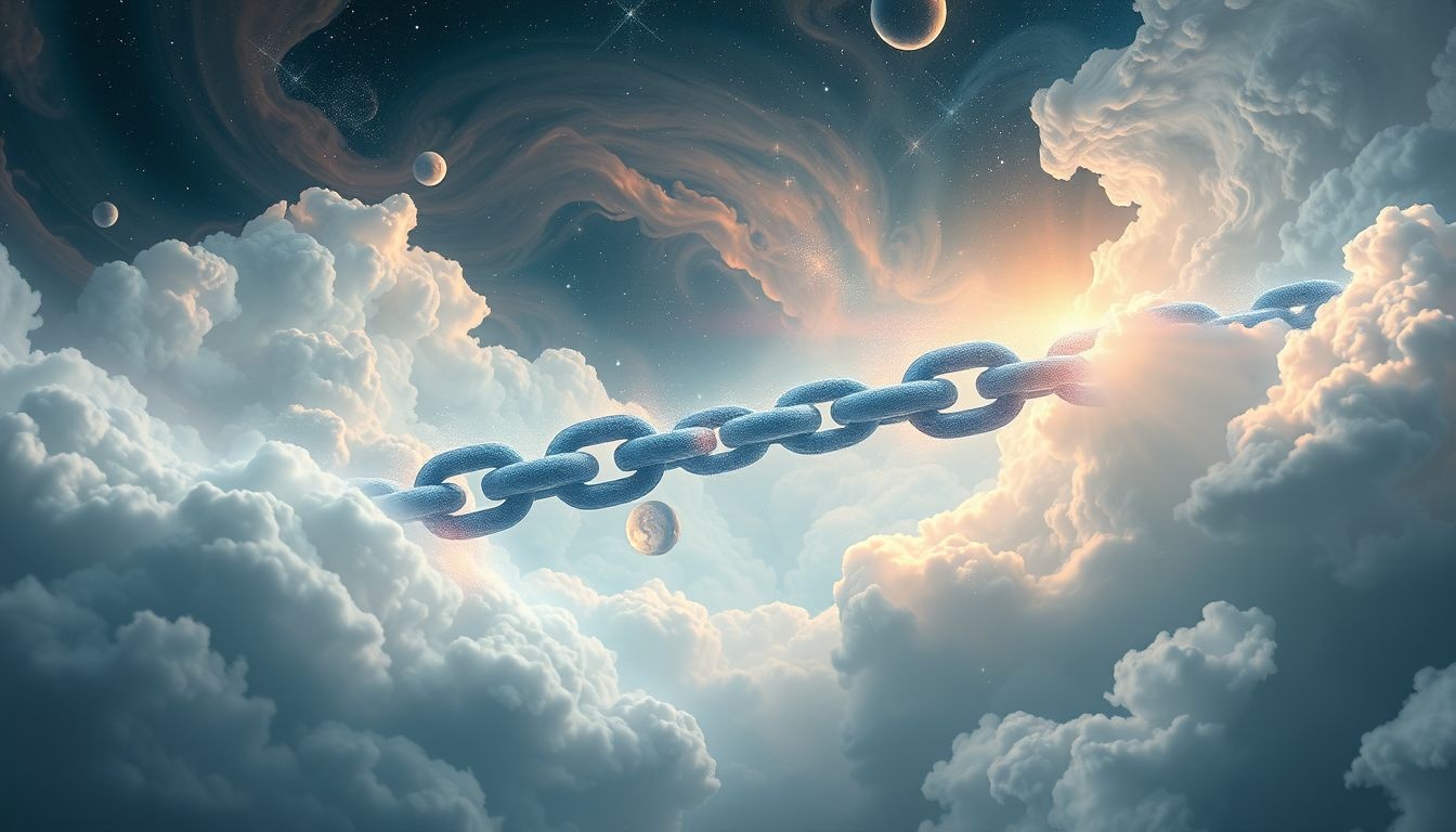 Een stenen ketting symboliseert diepgewortelde stabiliteit en innerlijke kracht.