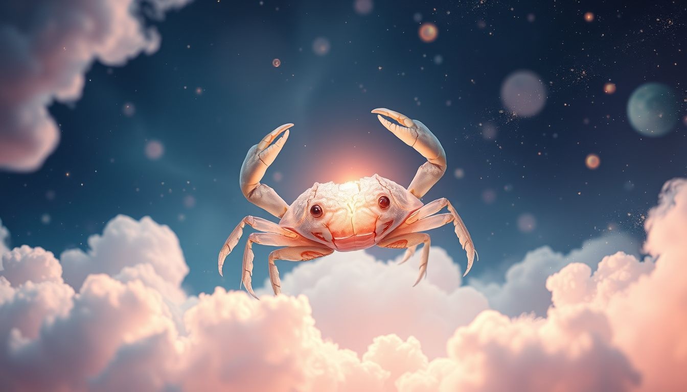 Een krab met gebroken schild symboliseert innerlijke kwetsbaarheid en openheid.