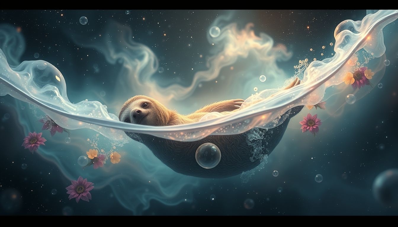 Dromen over luiaards in water symboliseren emotionele rust en flexibiliteit.