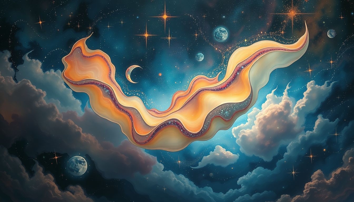 Dromen over abstracte oliedoeken symboliseren innerlijke creativiteit en vrijheid.
