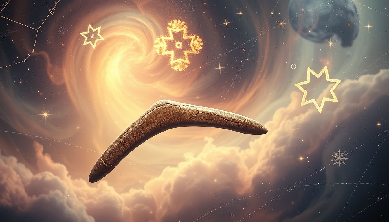 Dromen over oude boemerangs symboliseren terugkerende levenslessen.