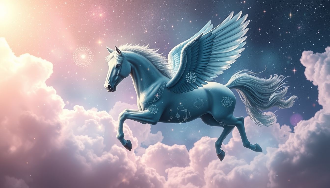 Dromen over Pegasus symboliseren vrijheid en spirituele inspiratie.