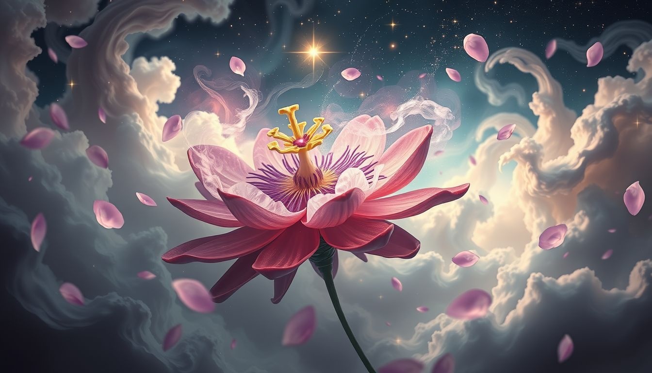 Dromen over passiebloemen symboliseren vaak diepe innerlijke transformatie en groei.