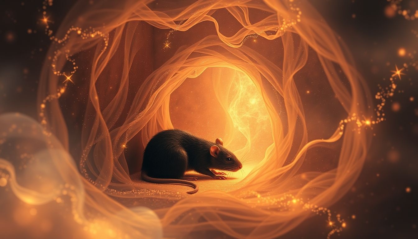 Een rat in een hoek symboliseert vastzitten en innerlijke beperkingen.