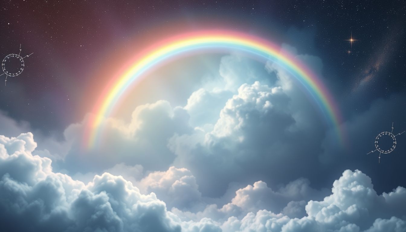 Dromen over regenbogen symboliseren hoop na innerlijke stormen.