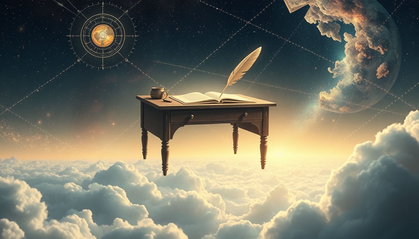 Een schrijverskamer met uitzicht symboliseert creatieve inspiratie en vrijheid.