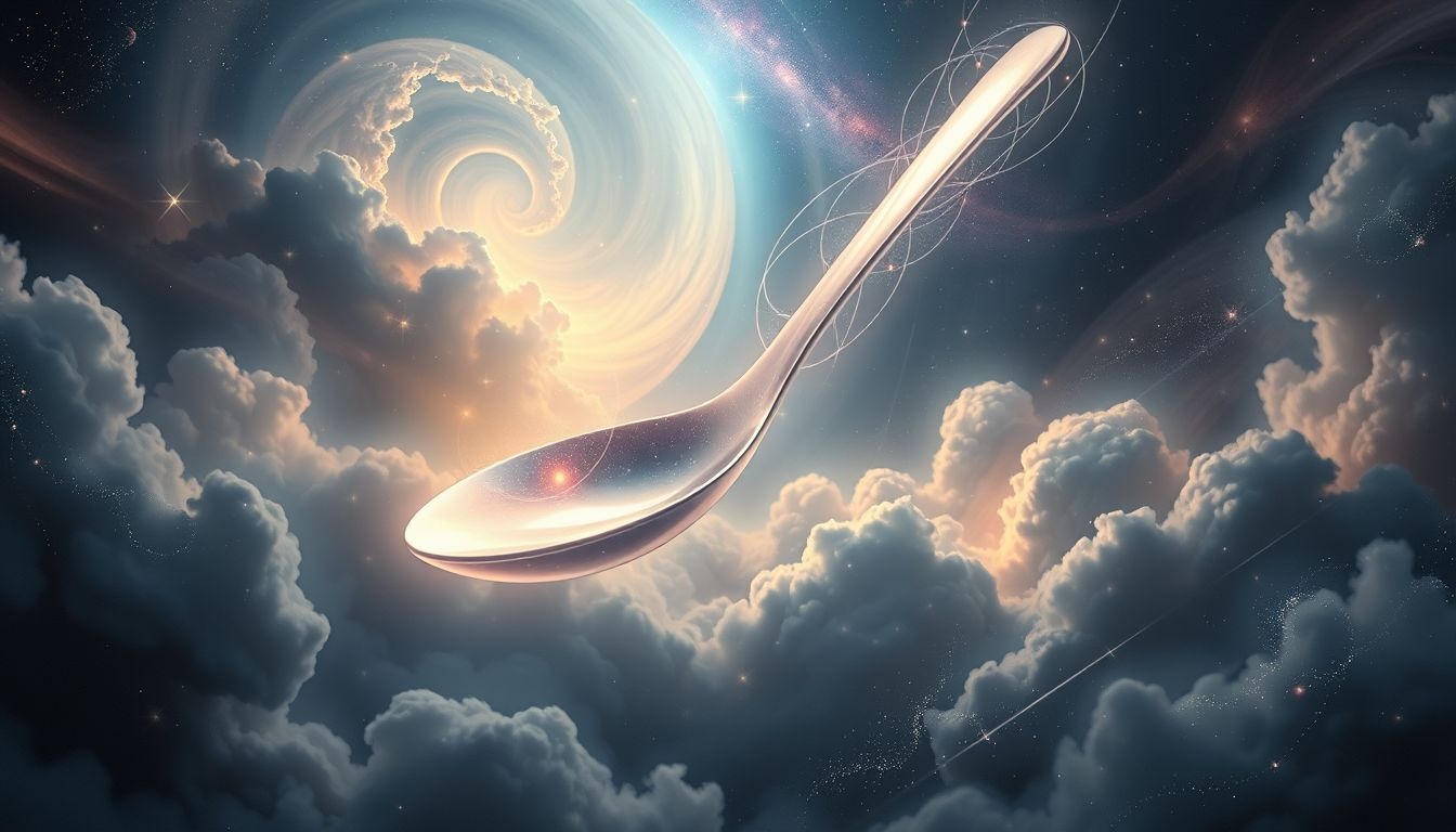 Een buigende soeplepel symboliseert flexibiliteit en aanpassingsvermogen in dromen.