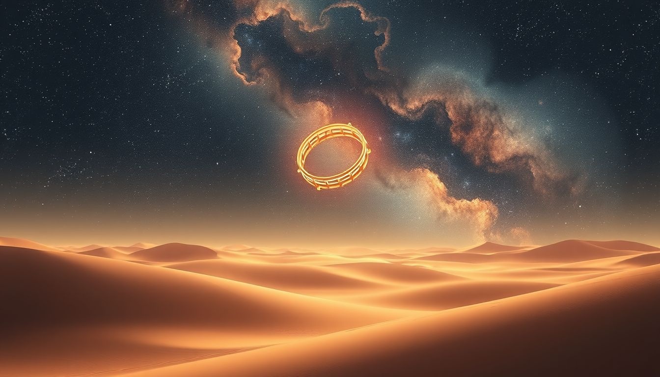 Een tamboerijn symboliseert vreugde te midden van leegte.