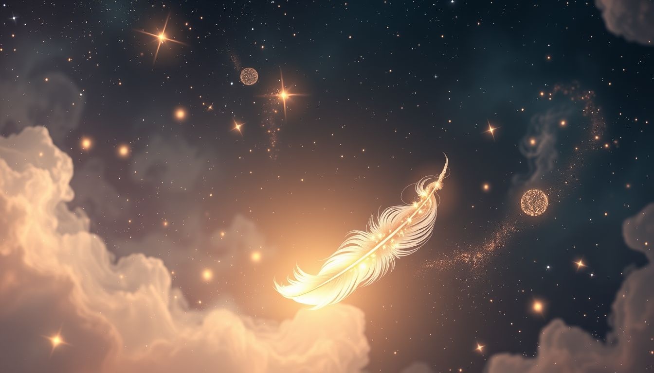 Een vliegende hoedveer symboliseert vrijheid en het najagen van doelen.