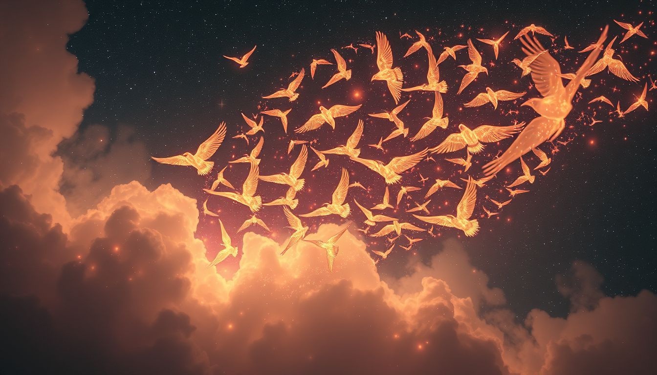 Dromen over zwermen vogels weerspiegelt vrijheid, angst en saamhorigheid.